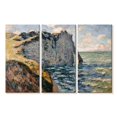 thumbnail image 1 of Elephant Stock The Cliff Of Aval Etretat Wall Art - Horizontal Multi Panel Canvas - Living Room Wall Decor - Beach Multi Panel - Green And Blue Decor By Claude Monet - 50" x 32", 1 of 4