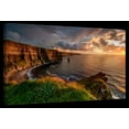 thumbnail image 1 of Elephant Stock Cliffs Of Moher Before Dark Wall Art - Horizontal Canvas Wall Art - Living Room Wall Decor - Photography Places Canvas - Brown And Orange Decor - 24" x 16", 1 of 4