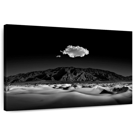 Elephant Stock Cloud Over Mesquite Sand Dunes Wall Art - Horizontal Canvas Wall Art - Living Room Wall Decor - Nature Canvas - Gray And Black Decor - 48" x 32"