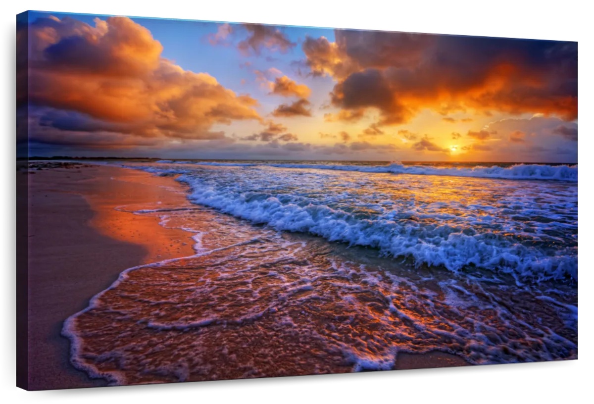 Elephant Stock Clouds Enshrouding Ocean Shore Wall Art Horizontal