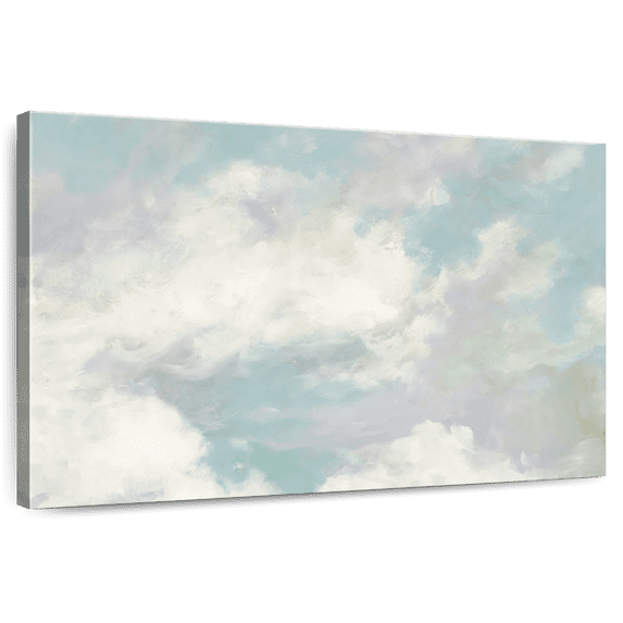 Elephant Stock Clouds Above Wall Art - Horizontal Canvas Wall Art - Living Room Wall Decor - Nature Canvas - White And Blue Decor By Julia Purinton - 24" x 16"