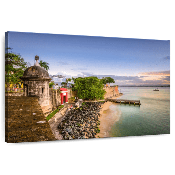 Elephant Stock Coast Of San Juan Wall Art - Horizontal Canvas Wall Art - Living Room Wall Decor - Places Canvas - Gray And Blue Decor - 30" x 20"