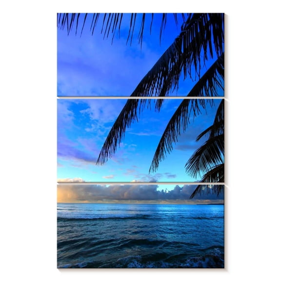 Elephant Stock Coastal Puerto Rico Wall Art - Vertical Multi Panel Canvas - Hallway Wall Decor - Beach Multi Panel - Blue And Teal Decor - 32" x 50"