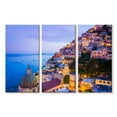 thumbnail image 1 of Elephant Stock Coastal Town Of Amalfi Wall Art - Horizontal Multi Panel Canvas - Living Room Wall Decor - Beach Multi Panel - Blue And Orange Decor - 23" x 14", 1 of 4