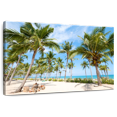 thumbnail image 1 of Elephant Stock Coconut Palm Beach Wall Art - Horizontal Canvas Wall Art - Living Room Wall Decor - Beach Canvas - Blue And Green Decor - 24" x 16", 1 of 8
