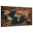 thumbnail image 1 of Elephant Stock Coffee World Map Wall Art - Horizontal Canvas Wall Art - Kitchen Wall Decor - Food And Drink Canvas - Teal And Brown Decor - 12" x 8", 1 of 8