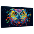 thumbnail image 1 of Elephant Stock Color Splashed Owl Wall Art - Horizontal Canvas Wall Art - Living Room Wall Decor - Animal Canvas - Brown And Gold Decor - 36" x 24", 1 of 8