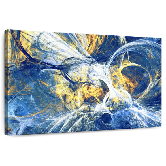 Elephant Stock Color Wash Dynamic Abstract Wall Art - Horizontal Canvas Wall Art - Living Room Wall Decor - Abstract Canvas - Yellow And White Decor - 12" x 8"