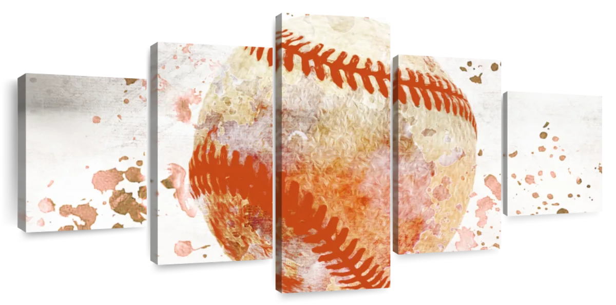 Elephant Stock Colorful Baseball Wall Art Horizontal Multi Panel