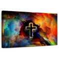 thumbnail image 1 of Elephant Stock Colorful Cross Wall Art - Horizontal Canvas Wall Art - Living Room Wall Decor - Religion And Spirituality Canvas - Black And Orange Decor - 24" x 16", 1 of 8