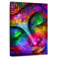 thumbnail image 1 of Elephant Stock Colorful Lord Buddha Head Wall Art - Vertical Canvas Wall Art - Living Room Wall Decor - People Canvas - Purple And Blue Decor - 24" x 36", 1 of 8