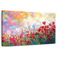 thumbnail image 1 of Elephant Stock Colorful Spring Wildflowers Wall Art - Horizontal Canvas Wall Art - Living Room Wall Decor - Nature Canvas - Green And Red Decor By Leon Devenice - 48" x 32", 1 of 8