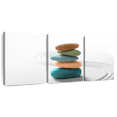 thumbnail image 1 of Elephant Stock Colorful Zen Stones Wall Art - Horizontal Multi Panel Canvas - Lobby Wall Decor - Wellness Multi Panel - White And Teal Decor - 32" x 15", 1 of 5