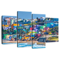 thumbnail image 1 of Elephant Stock Colors Of San Juan Wall Art - Horizontal Multi Panel Canvas - Living Room Wall Decor - Beach Multi Panel - Blue And Turquoise Decor - 68" x 42", 1 of 8