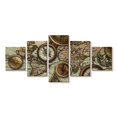 thumbnail image 1 of Elephant Stock Compass Collection World Map Wall Art - Horizontal Multi Panel Canvas - Living Room Wall Decor - Nautical Multi Panel - Gray And Brown Decor - 36" x 15", 1 of 4