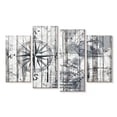thumbnail image 1 of Elephant Stock Compass Wall Art - Horizontal Multi Panel Canvas - Living Room Wall Decor - Nautical Multi Panel - Gray And White Decor - 52" x 32", 1 of 4