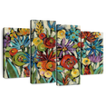 thumbnail image 1 of Elephant Stock Confetti Floral Wall Art - Horizontal Multi Panel Canvas - Living Room Wall Decor - Floral And Botanical Multi Panel - Green And Red Decor By Silvia Vassileva - 36" x 22", 1 of 8