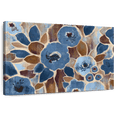thumbnail image 1 of Elephant Stock Contemporary Tapestry Blue Wall Art - Horizontal Canvas Wall Art - Living Room Wall Decor - Floral And Botanical Canvas - Blue And Beige Decor By Silvia Vassileva - 48" x 32", 1 of 8