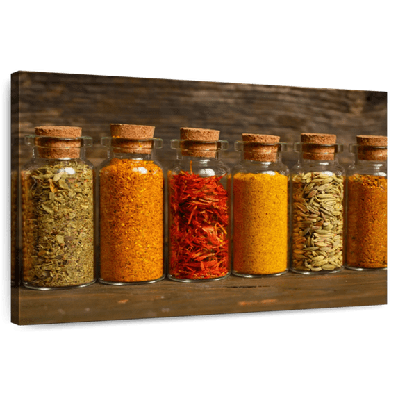 Elephant Stock Cooking Spices Wall Art - Horizontal Canvas Wall Art - Dining Room Wall Decor - Food And Drink Canvas - Orange And Brown Decor - 51" x 34"
