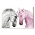 thumbnail image 1 of Elephant Stock Couple Of Horses Wall Art - Horizontal Canvas Wall Art - Living Room Wall Decor - Animal Canvas - Pink And White Decor - 12" x 8", 1 of 4