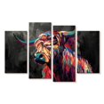 thumbnail image 1 of Elephant Stock Cow Abstract Wall Art - Horizontal Multi Panel Canvas - Living Room Wall Decor - Animal Multi Panel - Black And Gray Decor - 75" x 48", 1 of 3
