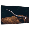 thumbnail image 1 of Elephant Stock Cow Texas Longhorn Wall Art - Horizontal Canvas Wall Art - Living Room Wall Decor - Animal Canvas - Black And Green Decor - 48" x 32", 1 of 8