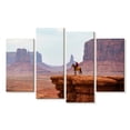 thumbnail image 1 of Elephant Stock Cowboy Of Monument Valley Wall Art - Horizontal Multi Panel Canvas - Living Room Wall Decor - Our America Multi Panel - Brown And Gray Decor - 30" x 18", 1 of 4