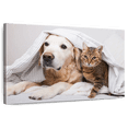 thumbnail image 1 of Elephant Stock Cozy Dog And Cat Wall Art - Horizontal Canvas Wall Art - Living Room Wall Decor - Animal Canvas - Gray And Beige Decor - 48" x 32", 1 of 8