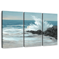 thumbnail image 1 of Elephant Stock Crashing Wave I Wall Art - Horizontal Multi Panel Canvas - Living Room Wall Decor - Beach Multi Panel - Teal And Blue Decor By Tim O'toole - 33" x 20", 1 of 8