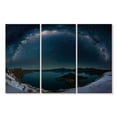 thumbnail image 1 of Elephant Stock Crater Lake Under The Milky Way Wall Art - Horizontal Multi Panel Canvas - Living Room Wall Decor - Astronomy & Space Multi Panel - Teal And Blue Decor - 38" x 24", 1 of 4