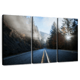 thumbnail image 1 of Elephant Stock Crater Lake Road Wall Art - Horizontal Multi Panel Canvas - Living Room Wall Decor - Transportation Multi Panel - Black And Blue Decor - 65" x 42", 1 of 8