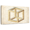 thumbnail image 1 of Elephant Stock Cream Cube Illusion Wall Art - Horizontal Canvas Wall Art - Living Room Wall Decor - Abstract Canvas - Yellow And Brown Decor - 45" x 30", 1 of 8