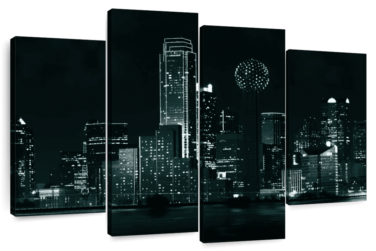 Elephant Stock Dallas Wall Art - Horizontal Multi Panel Canvas - Living ...