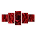 thumbnail image 1 of Elephant Stock Damp Red Rose Wall Art - Horizontal Multi Panel Canvas - Living Room Wall Decor - Floral And Botanical Multi Panel - Red And Black Decor - 55" x 24", 1 of 4