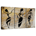 thumbnail image 1 of Elephant Stock Dancing African Women Wall Art - Horizontal Multi Panel Canvas - Hallway Wall Decor - People Multi Panel - Black And Brown Decor - 65" x 42", 1 of 8