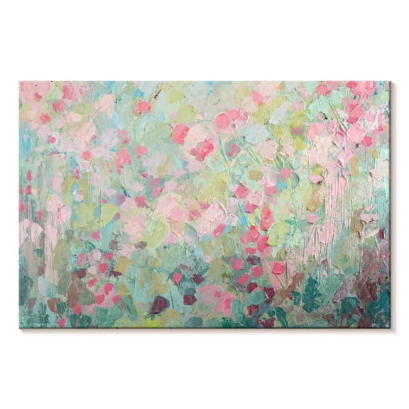 Elephant Stock Dancing Sakura Tree Wall Art - Horizontal Canvas Wall Art - Living Room Wall Decor - Abstract Canvas - Pink And Blue Decor By Ann Marie Coolick - 24" x 16"