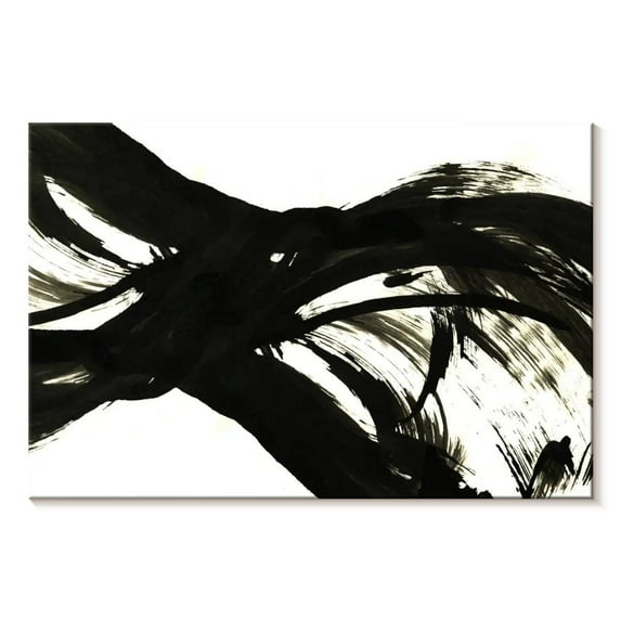 Elephant Stock Dark Abstract Wall Art - Horizontal Canvas Wall Art - Living Room Wall Decor - Abstract Canvas - Black And White Decor - 51" x 34"