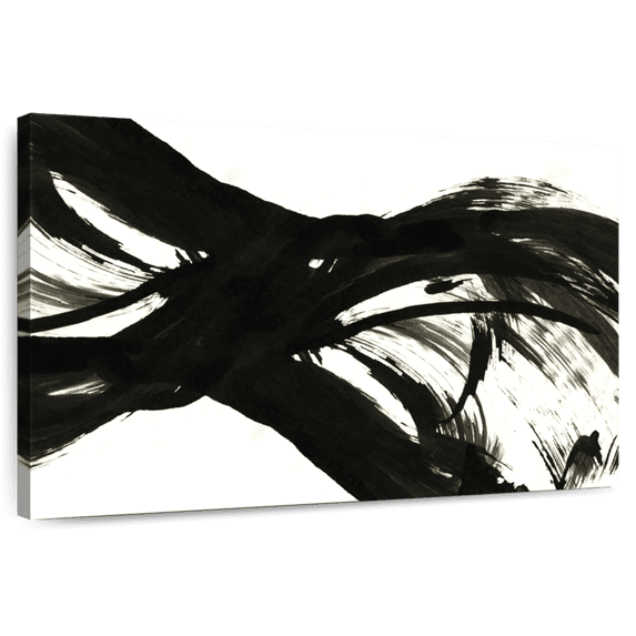 Elephant Stock Dark Abstract Wall Art - Horizontal Canvas Wall Art - Living Room Wall Decor - Abstract Canvas - Black And White Decor - 51" x 34"