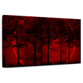 thumbnail image 1 of Elephant Stock Dark Haunted Forest Wall Art - Horizontal Canvas Wall Art - Living Room Wall Decor - Fantasy And Sci-fi Canvas - Black And Red Decor - 12" x 8", 1 of 8