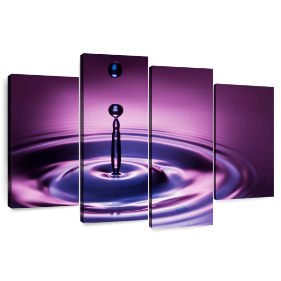 Elephant Stock Dark Metallic Red Wall Art - Horizontal Multi Panel Canvas - Living Room Wall Decor - Nature Multi Panel - Purple And Blue Decor By Heidi Westum - 36" x 22"