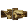 thumbnail image 1 of Elephant Stock Dark Wood World Map Wall Art - Horizontal Multi Panel Canvas - Living Room Wall Decor - Map Multi Panel - Brown And Black Decor - 68" x 30", 1 of 8