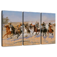 thumbnail image 1 of Elephant Stock A Dash For The Timber Wall Art - Horizontal Multi Panel Canvas - Living Room Wall Decor - Our America Multi Panel - Brown And Blue Decor By Frederic Remington - 45" x 28", 1 of 8