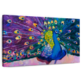thumbnail image 1 of Elephant Stock Dazzling Peacock Wall Art - Horizontal Canvas Wall Art - Lobby Wall Decor - Animal Canvas - Pink And Teal Decor - 12" x 8", 1 of 8