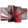 thumbnail image 1 of Elephant Stock Deep Fractal Abstract Wall Art - Horizontal Multi Panel Canvas - Living Room Wall Decor - Abstract Multi Panel - Red And Gray Decor - 75" x 48", 1 of 8
