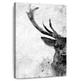 thumbnail image 1 of Elephant Stock Deer Face Black And White Wall Art - Vertical Canvas Wall Art - Living Room Wall Decor - Animal Canvas - Gray And White Decor - 32" x 48", 1 of 8