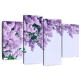 thumbnail image 1 of Elephant Stock Delicate Purple Lilacs Wall Art - Horizontal Multi Panel Canvas - Living Room Wall Decor - Floral And Botanical Multi Panel - Purple And Green Decor - 75" x 48", 1 of 8