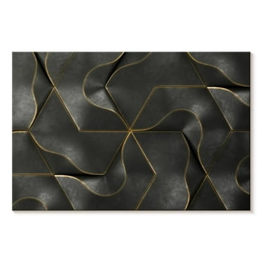Elephant Stock Deluxe Abstract Wall Art - Horizontal Canvas Wall Art - Living Room Wall Decor - Abstract Canvas - Silver And Gray Decor - 12" x 8"
