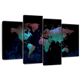 thumbnail image 1 of Elephant Stock Depths Of The World Map Wall Art - Horizontal Multi Panel Canvas - Living Room Wall Decor - Map Multi Panel - Black And Blue Decor - 52" x 32", 1 of 8