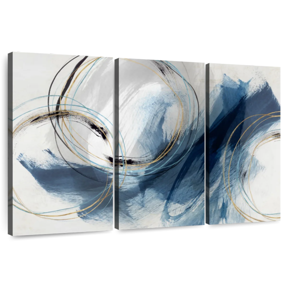 Elephant Stock Detour Wall Art - Horizontal Multi Panel Canvas - Living Room Wall Decor - Abstract Multi Panel - White And Gray Decor By Isabelle Z. - 33" x 20"