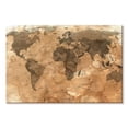 thumbnail image 1 of Elephant Stock Dirty World Map Wall Art - Horizontal Canvas Wall Art - Living Room Wall Decor - Map Canvas - Beige And Brown Decor - 39" x 26", 1 of 4